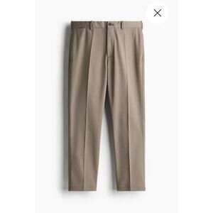 NEW! H&M Men's Tan Khaki Cropped Slim Fit Dress Pants Size 38 R Business Work